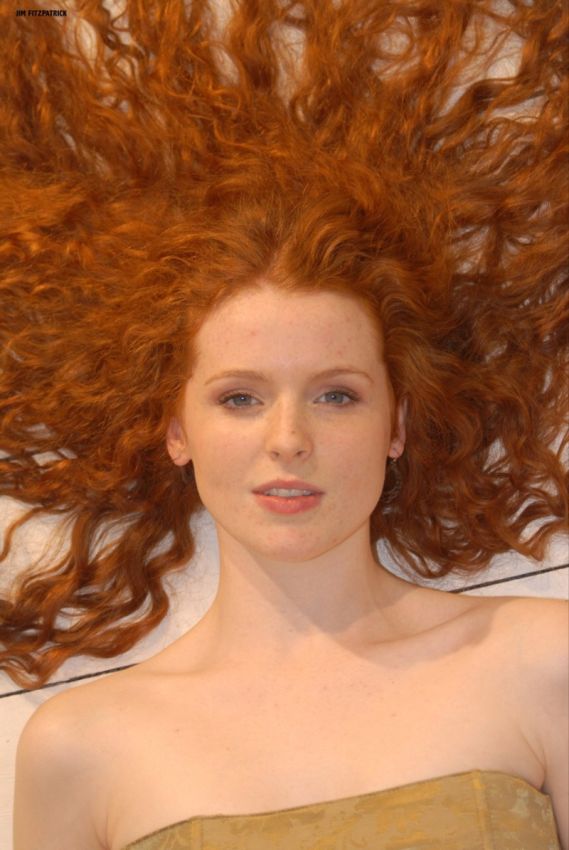 Redhead curly shared messy
